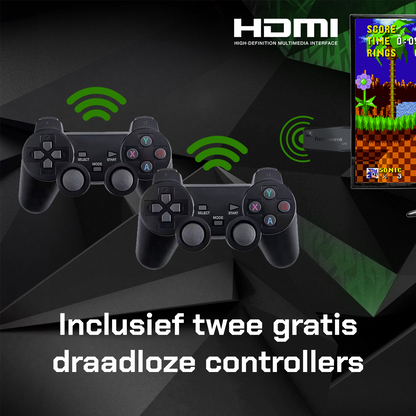 RetroStick™ (4K + 64 GB) - 15.000 Retro Spellen + 2 Draadloze Controllers