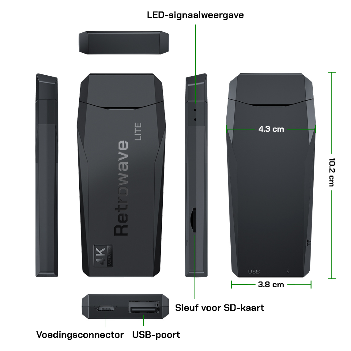 RetroStick™ (4K + 64 GB) - 15.000 Retro Spellen + 2 Draadloze Controllers